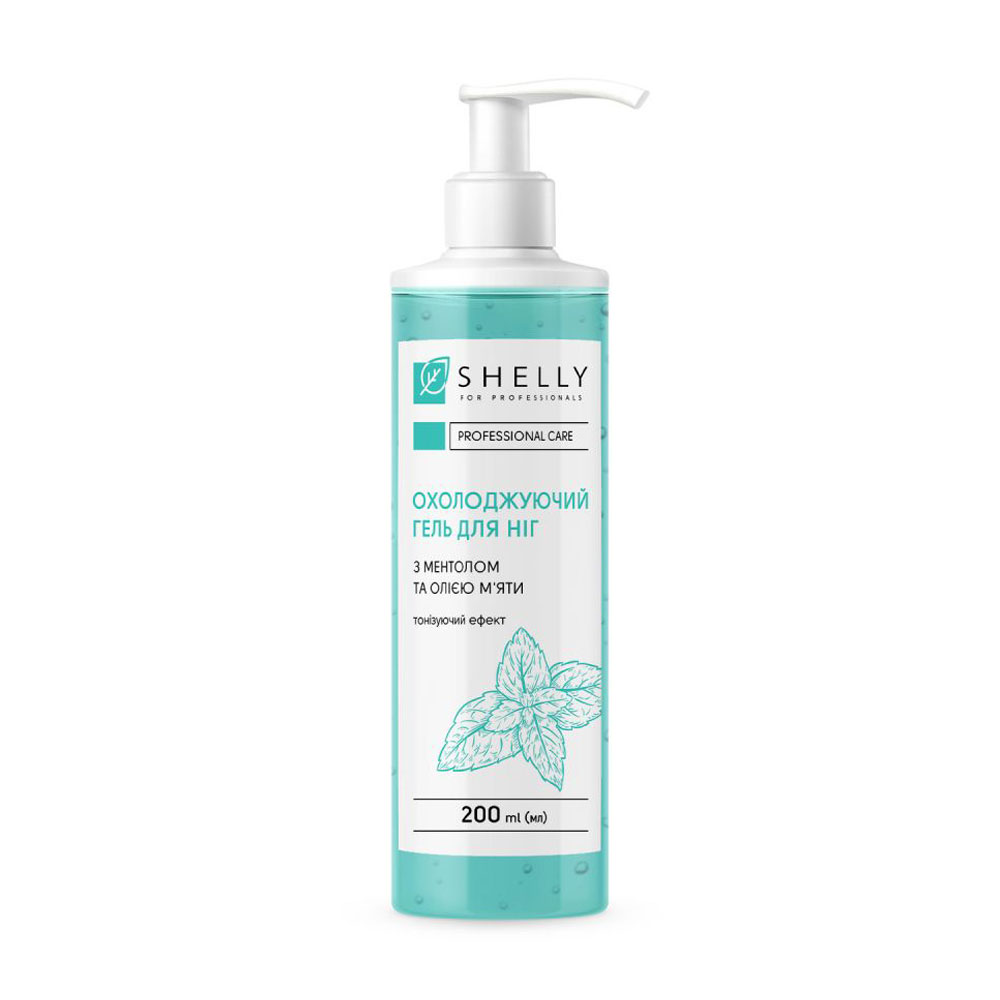 Охолоджувальний гель для ніг Shelly Professional Care з ментолом та олією м'яти, 200 мл